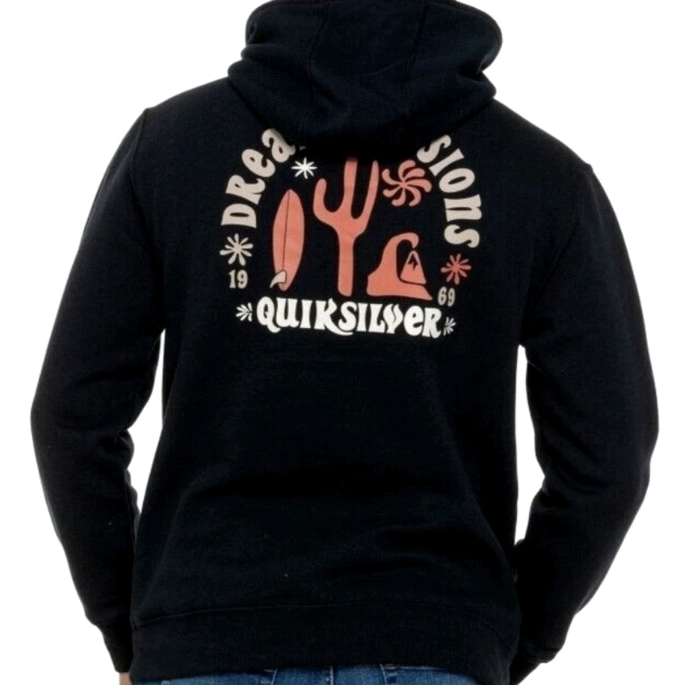 Quiksilver Dream Sessions Surfing Black Fleece Lined Hoodie